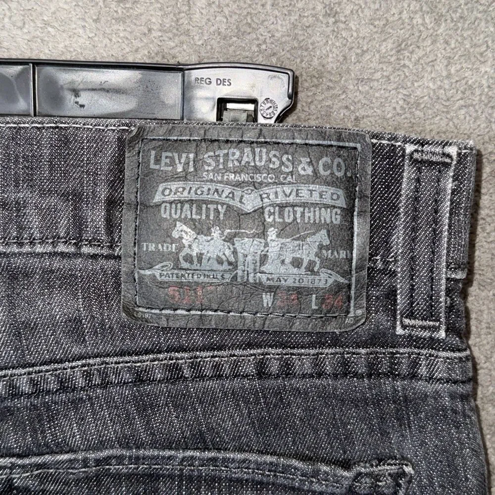 Levi's 511 Slim Jeans Mens 32x34 Fits 32 Waist Grey Stretch Cotton Denim Pants - Picture 8 of 13